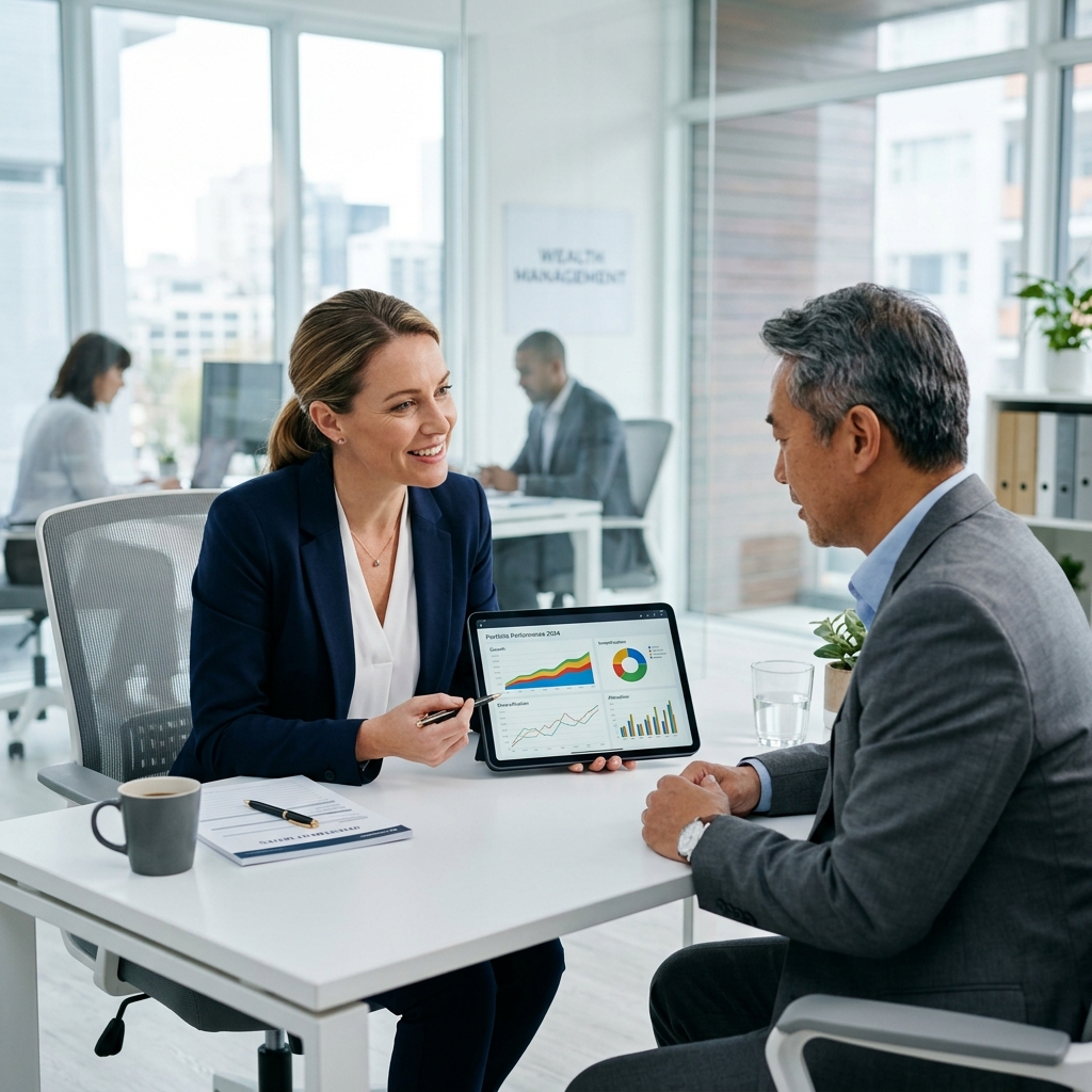 Financial advisor with charts
